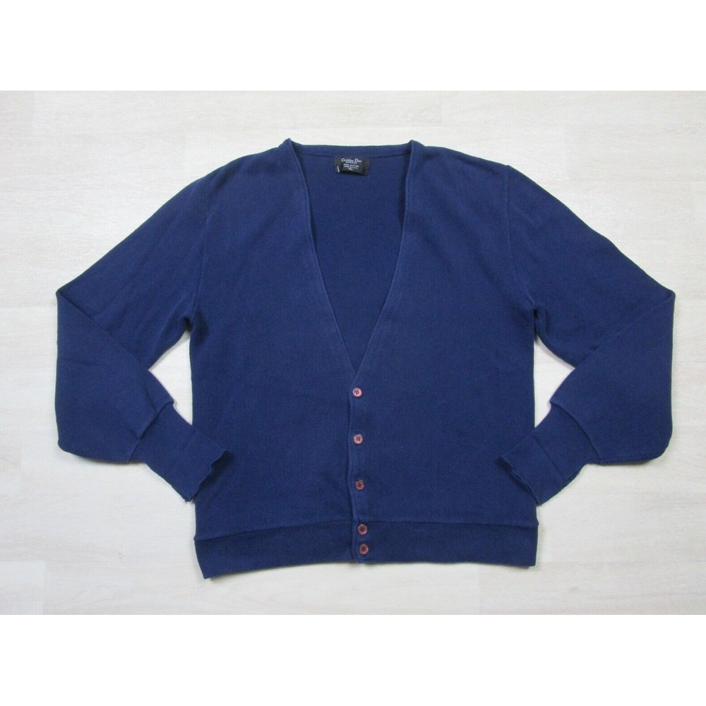Vintage Christian Dior Monsieur Cardigan Sweater Size (XL) Blue Made in USA 90s